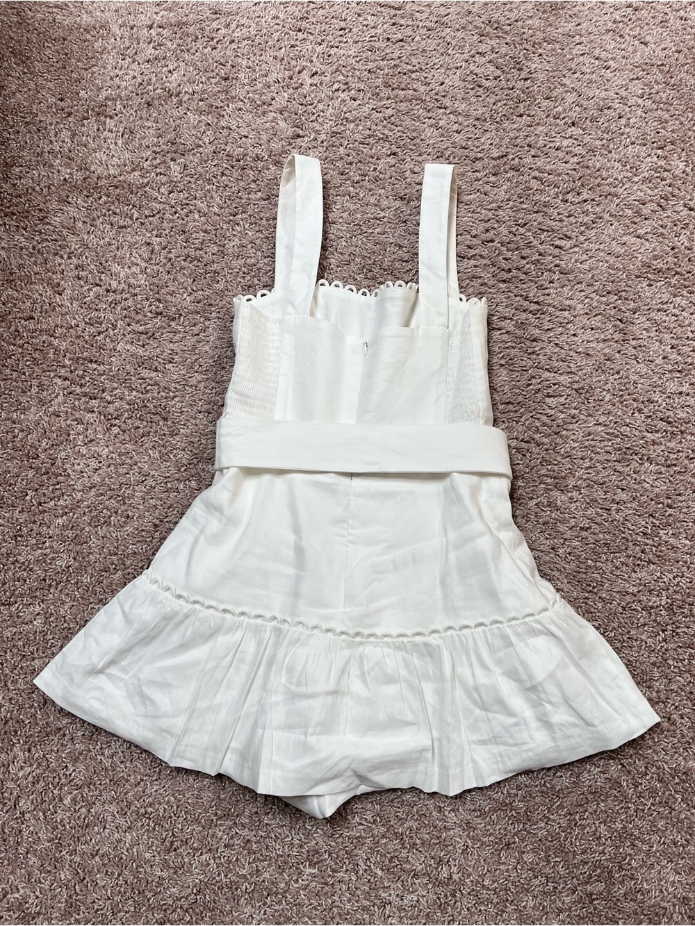 Amanda Uprichard Lena Belted Dress Romper - Ivory - Picture 8 of 12